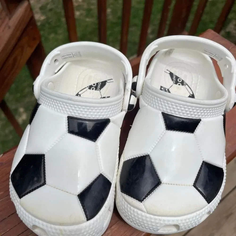 Toddler 9 Crocs Soccer Ball Water shoes Clogs